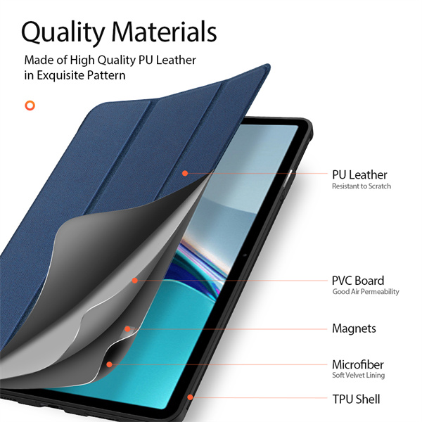 Custodia Magnetica Con Poggio Per Huawei MatePad 11 (2021) - Cover Smart In Pelle Con Funzione Wake/Sleep - Grigio