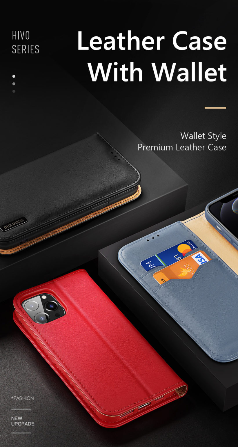 Hivo Series Leather Wallet Case for iPhone 13 Pro Max_Phone Case, USB