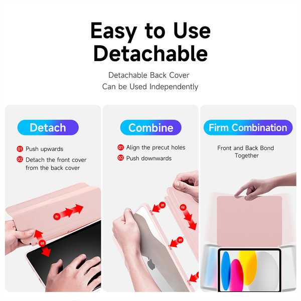 Dux Ducis Magi para iPad Pro 12.9'' 2021/2020/2018 smart cover con soporte  y almacenamiento para Apple Pencil rosa - ✓