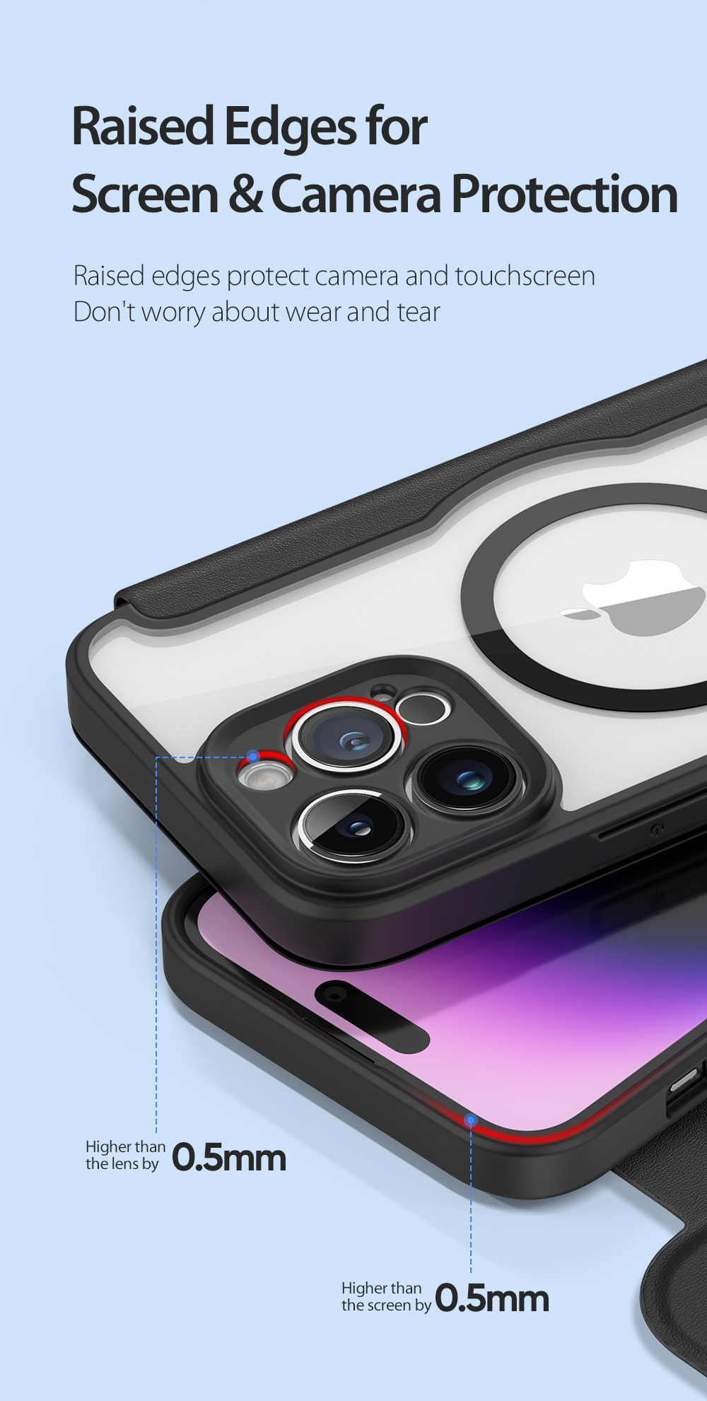 Apple iPhone 14 Plus 6.7' Dux Ducis Skin X Magnetic Book Case Cover, Purple