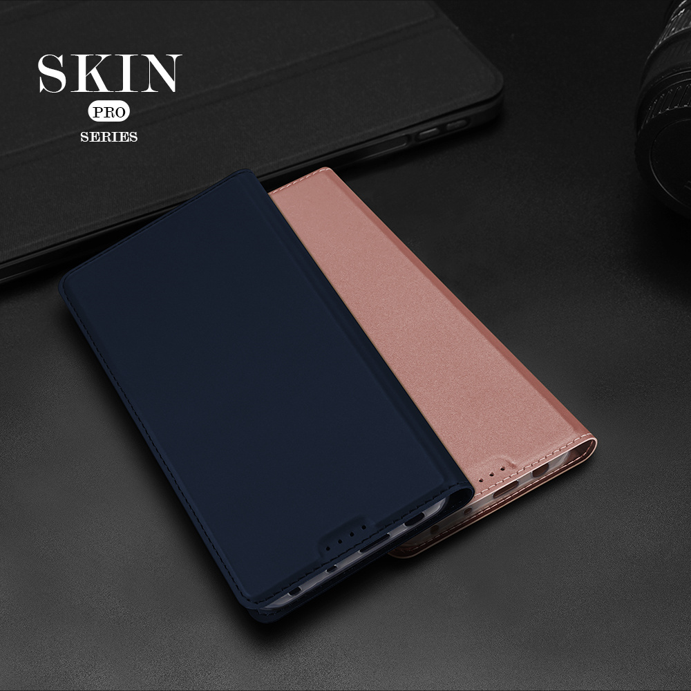 Dux Ducis Skin Pro etui z eko-skóry dla Xiaomi Poco M6 Pro/Redmi 12/Redmi  12R - niebieskie 