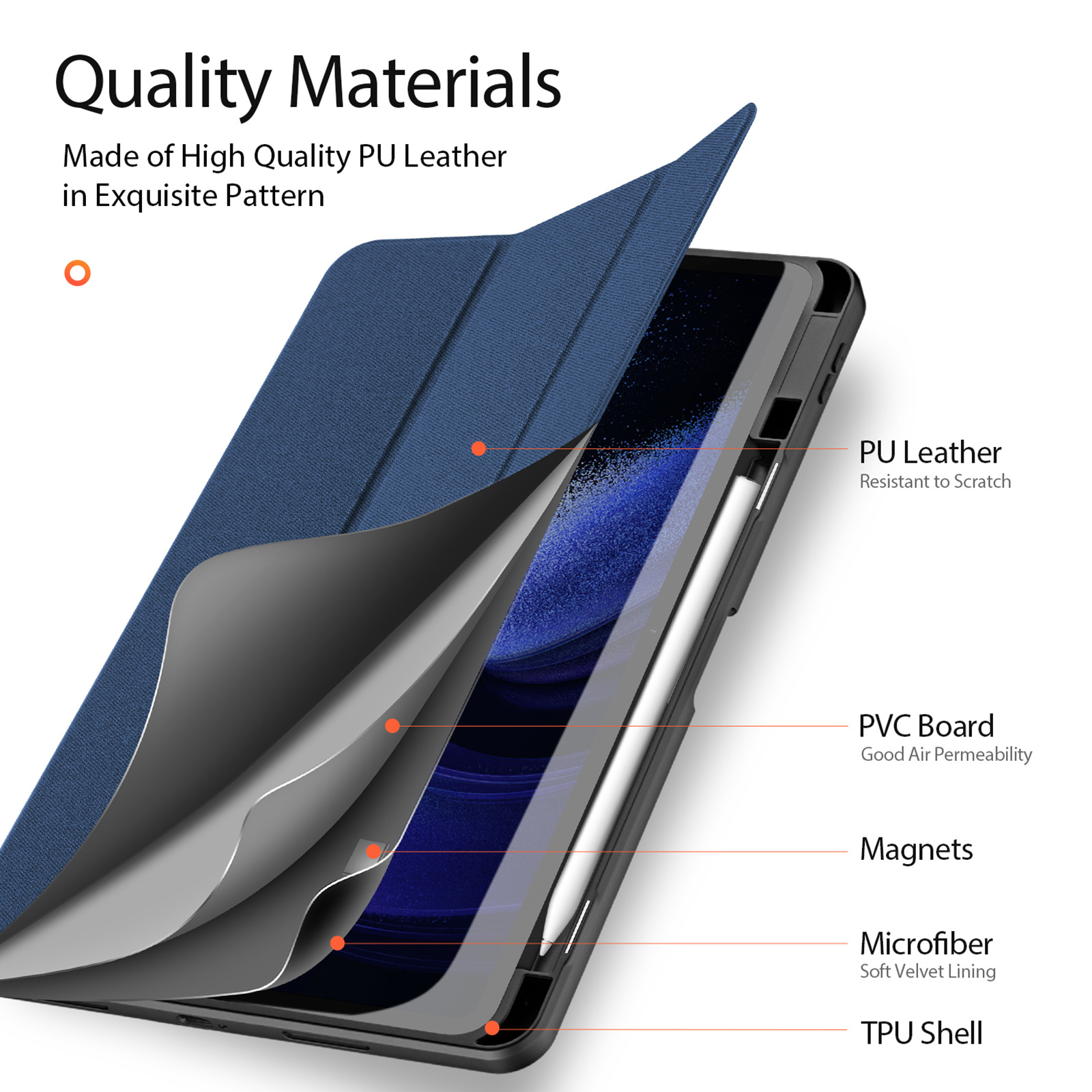 Custodia In Pelle Per Xiaomi Mi Pad 4 (2018) – Sottile, Con Stand E Funzione Auto Sleep/wake