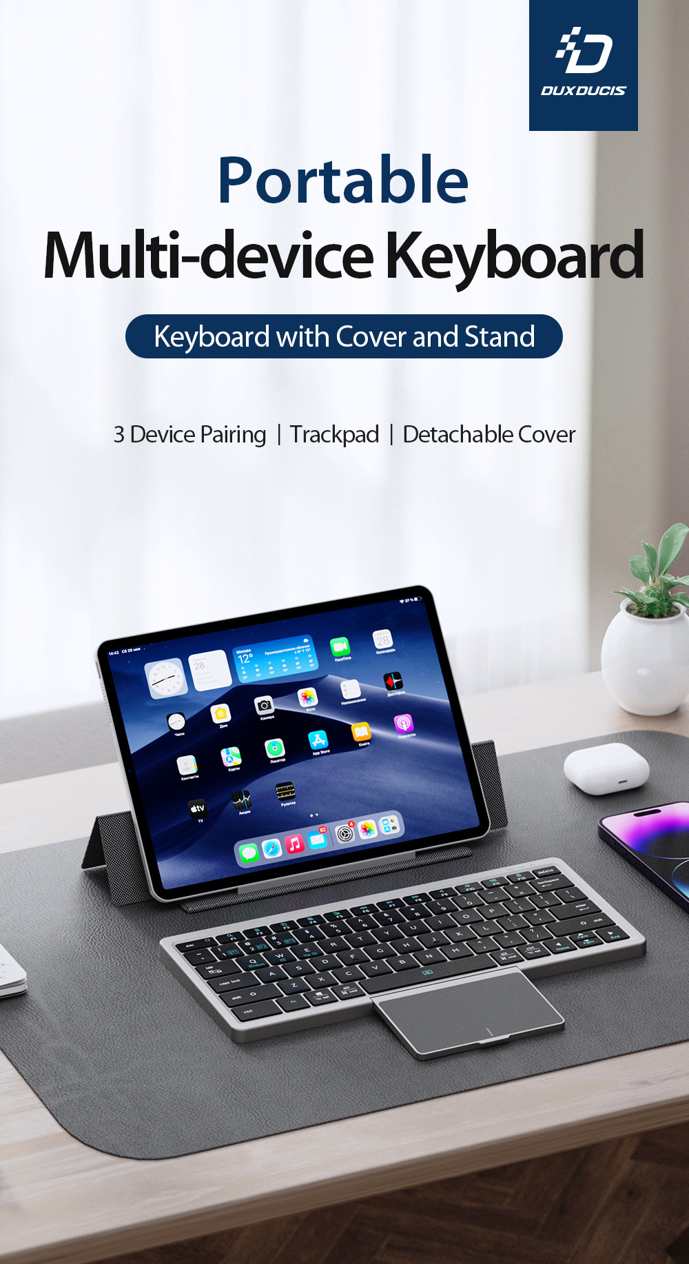 OK Series Universal Bluetooth Keyboard with Cover and Stand Phone