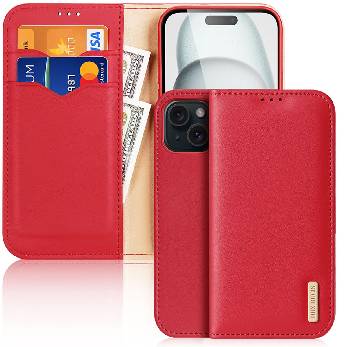 Hivo Series Leather Wallet Case for iPhone 15