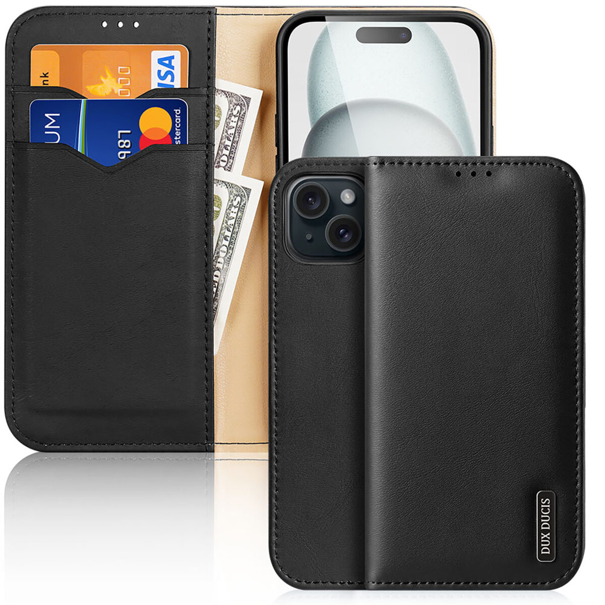 Hivo Series Leather Wallet Case for iPhone 15 Plus