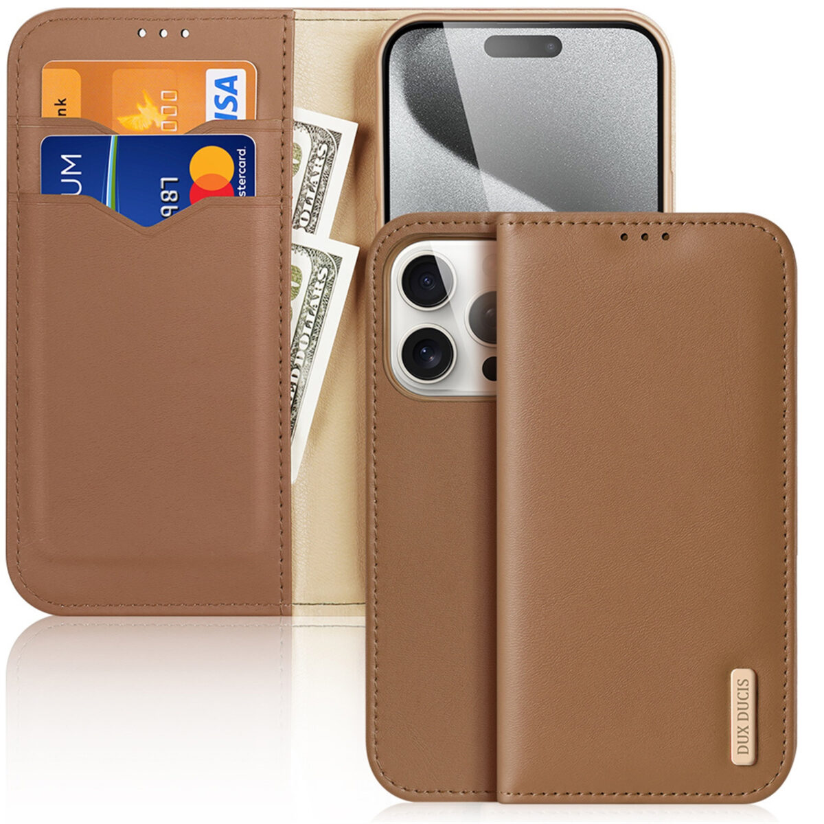 Hivo Series Leather Wallet Case iPhone 15 Pro