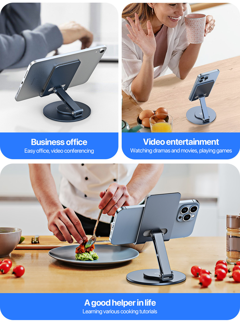 ES Series Aluminum Alloy Rotatable Folding Stand Phone Cases Tablet 