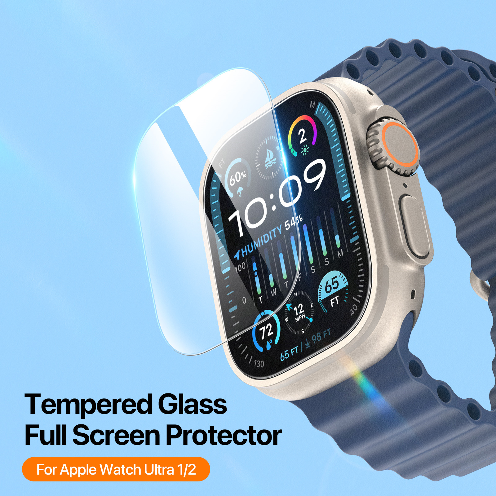 Eapa Series Tempered Glass Screen Protector for Apple Watch Ultra