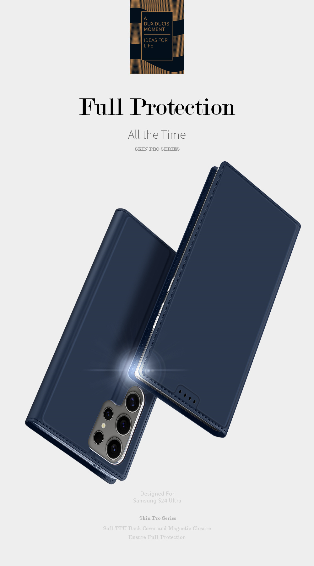 Dux Ducis - Samsung Galaxy S24 Ultra Hülle - Leder Bookcover - Skin X Pro  Series - purpur