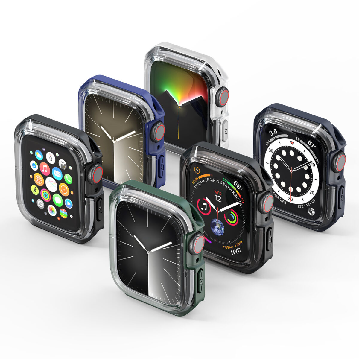 Tamo Series Hard PC + Soft Silicone Apple Watch Case
