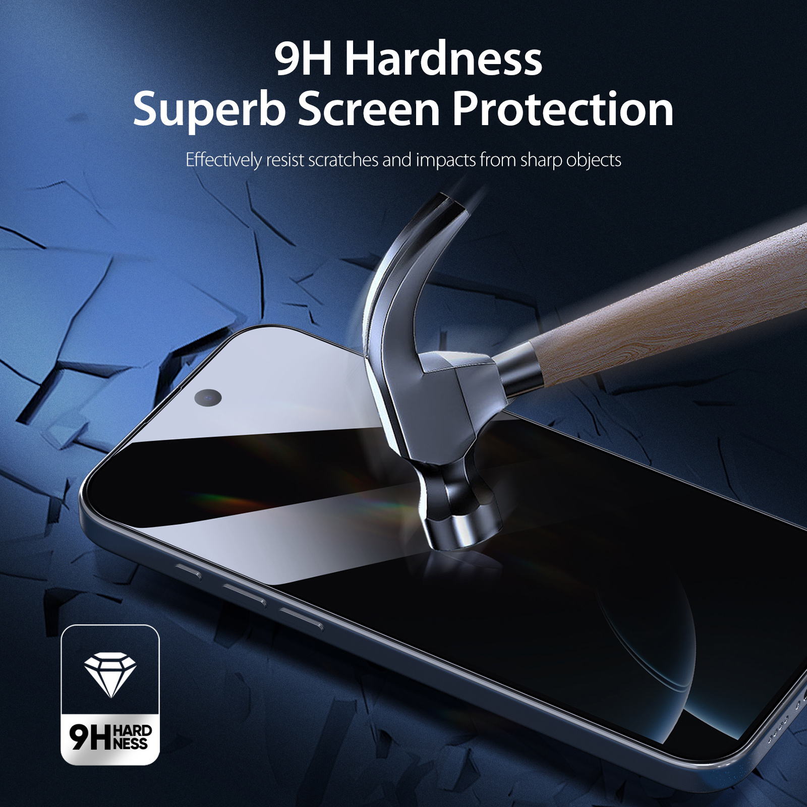 FPXDESC IPhone 16 Pro Max Privacy Screen Protector 3-Pack - 9H Tempered Glass With Easy Installation