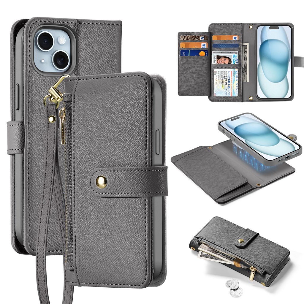 Lawa Series Detachable Wallet Case for iPhone 15