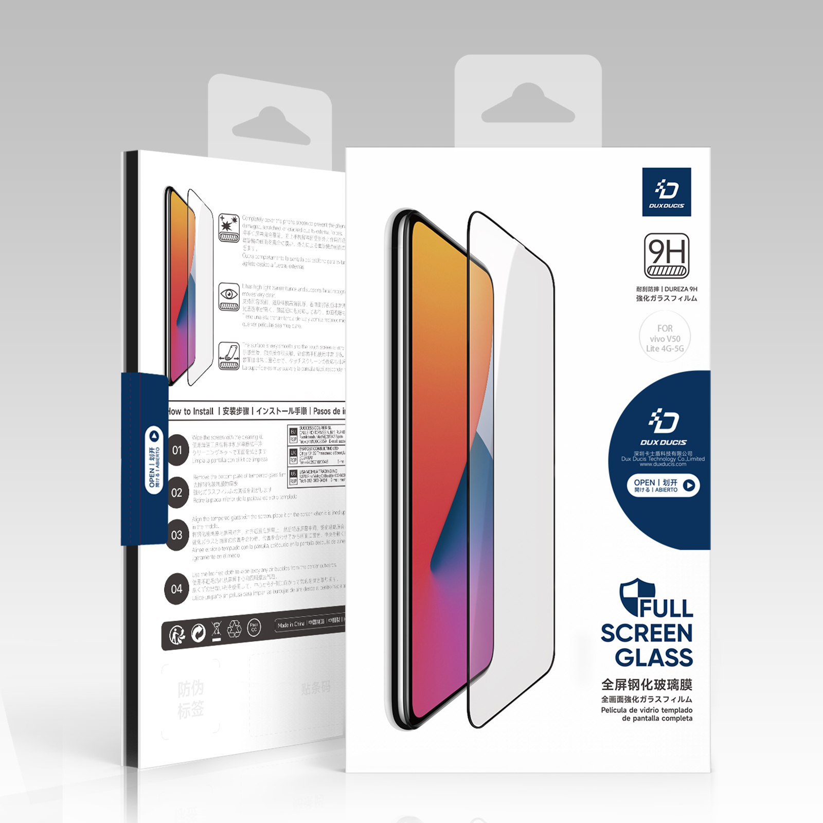 Lutree Vetro Temperato Privacy Per VIVO V50 Lite – 2 Pezzi Per Schermo E Fotocamera, Durezza 9H Anti-Graffio