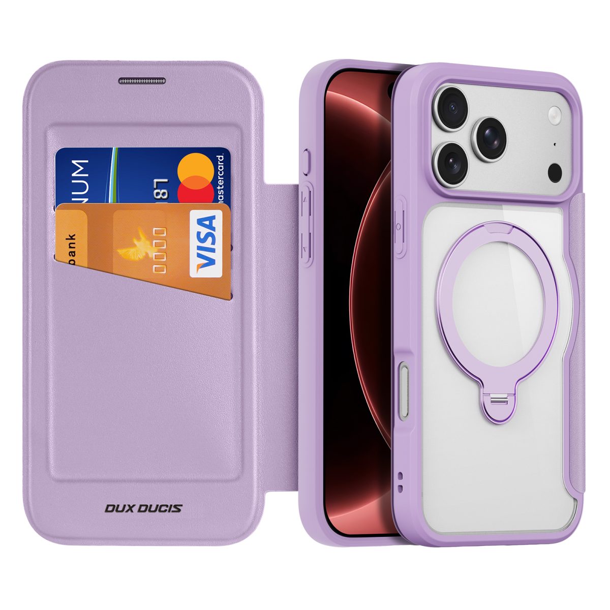 Skin X Pro Series Folio Magnetic Case with 360° Ring Stand for iPhone 18 Pro Max / 17 Pro Max