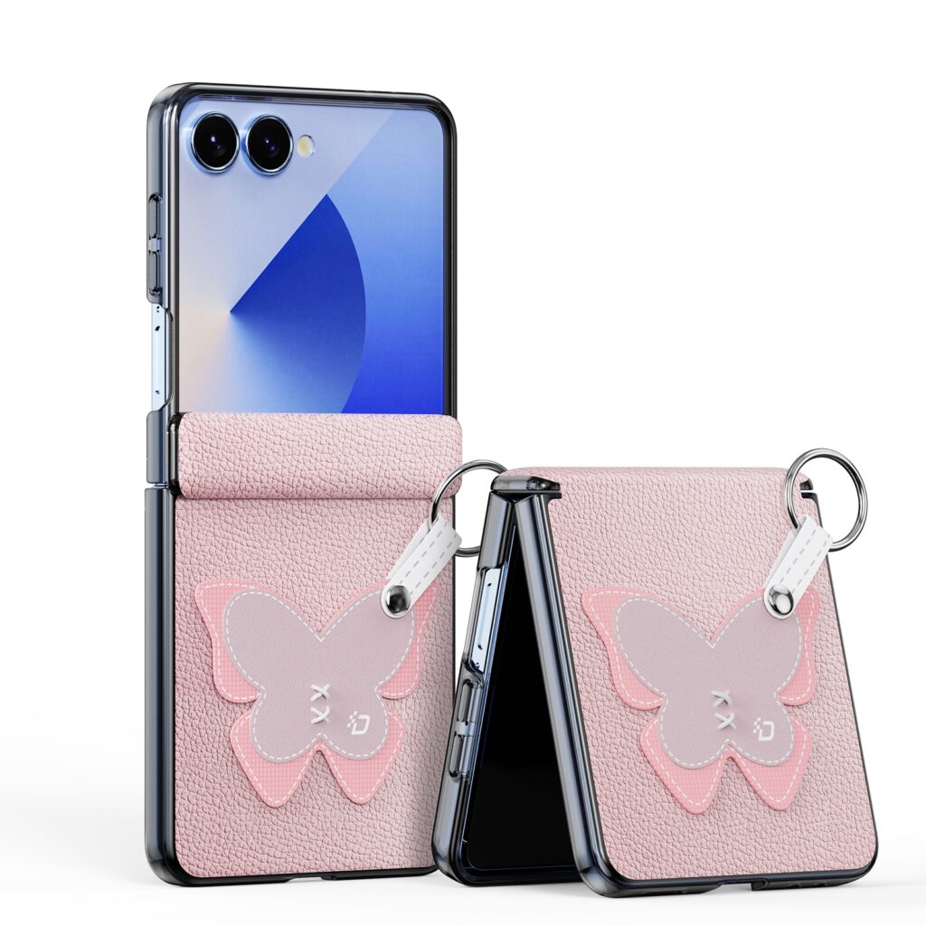 LUVY Series PU Leather Ring-Style Foldable Phone Case for Samsung Z Flip7
