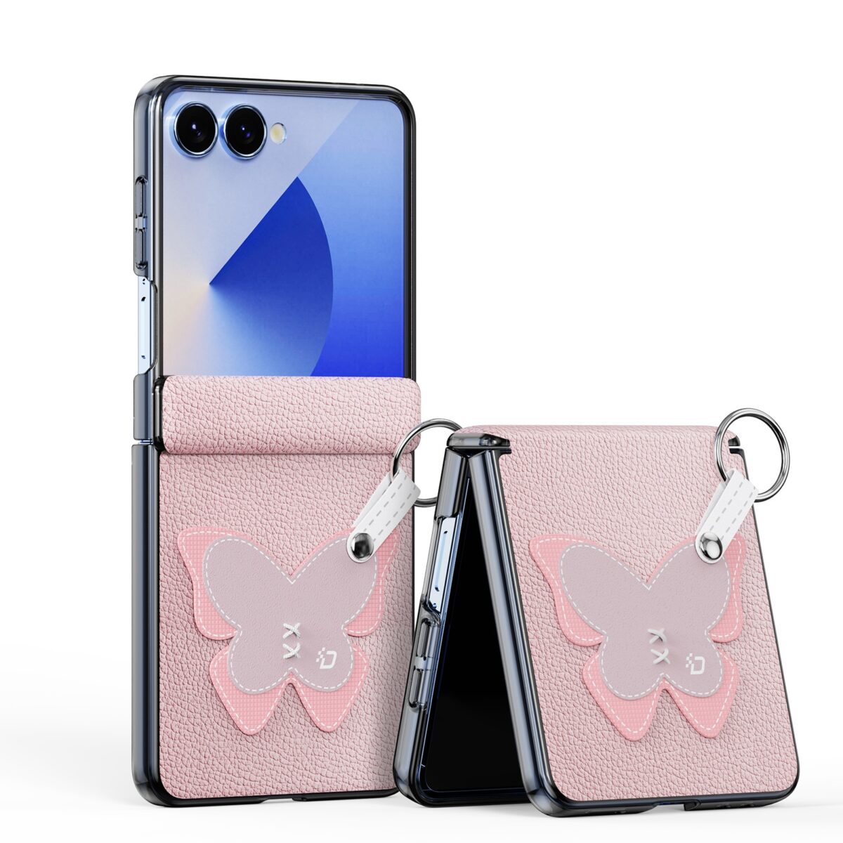LUVY Series PU Leather Ring-Style Foldable Phone Case for Samsung Z Flip7