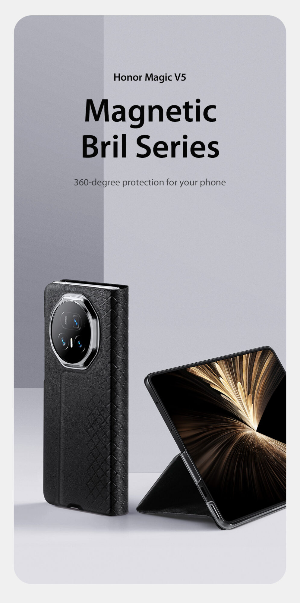 HAOYE Custodia A Portafoglio In Pelle PU Per Huawei Honor Magic 5 Pro – Marrone, Con 2 Slot Per Carte, Tasca E Supporto Magnetico – Flip Case Con Chiusura