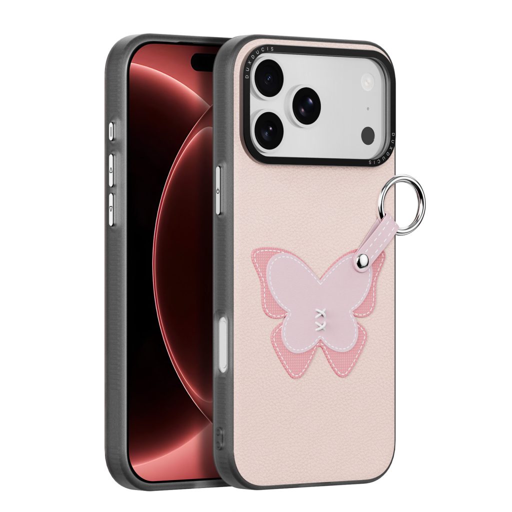 LUVY Series PU Leather Ring-Style Phone Case for iPhone 18 Pro / 17 Pro
