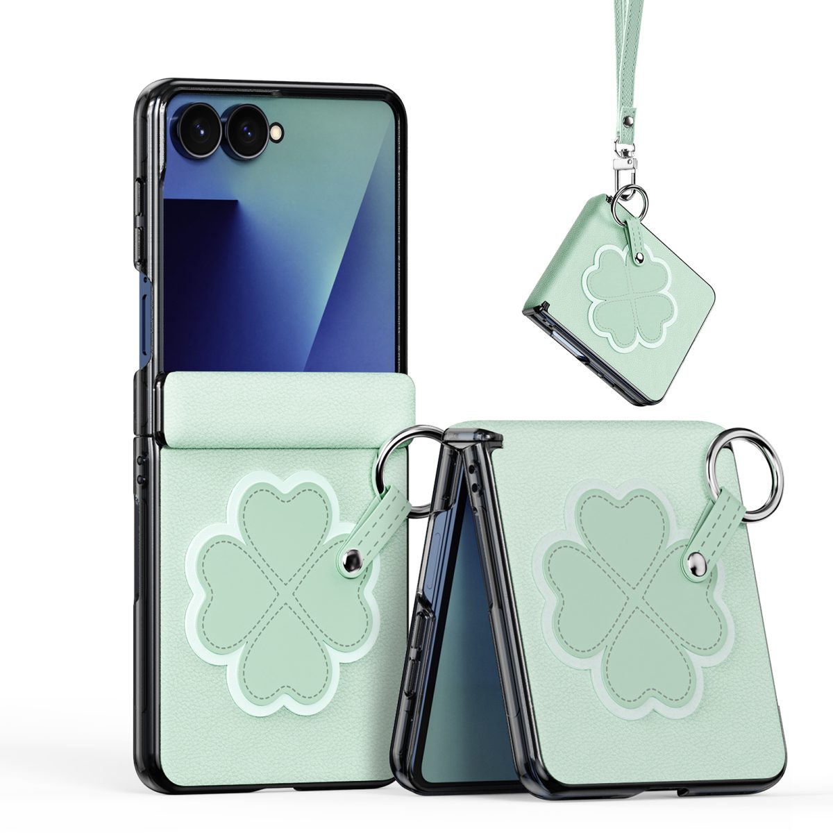 LUVY Series PU Leather Ring-Style Phone Case for Samsung Z Flip8
